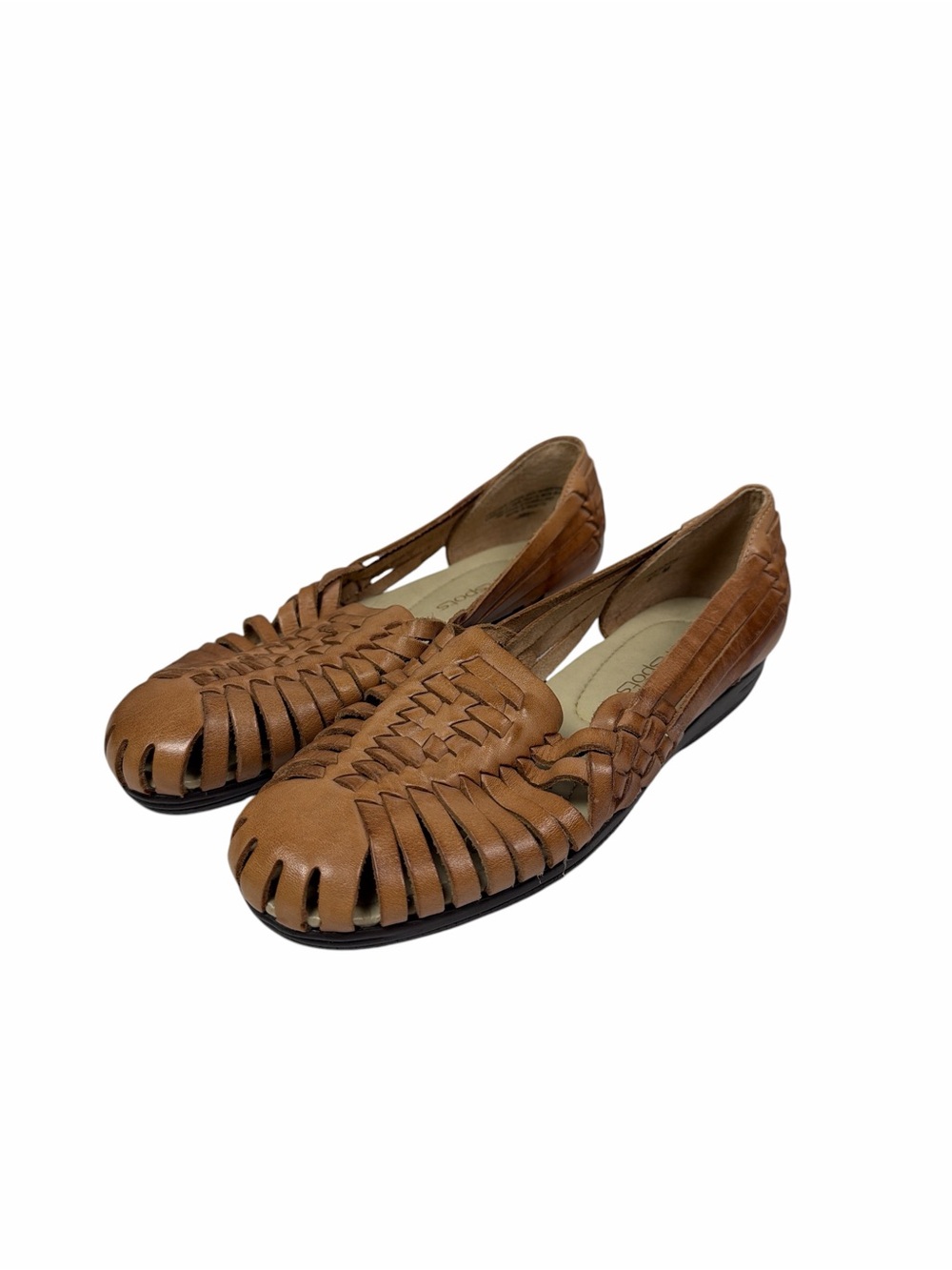 Softspots Women’s Woven Leather Huarache Flats Comfort Boho Cottagecore Sandals